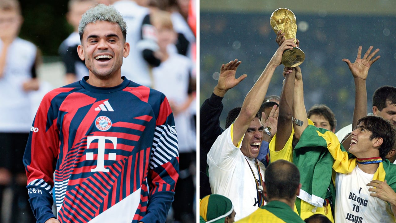A Luis Díaz (izq.) le cayó un importante elogio por parte de Lúcio (der.), campeón del mundo con Brasil (2002) y leyenda del Bayern Múnich.