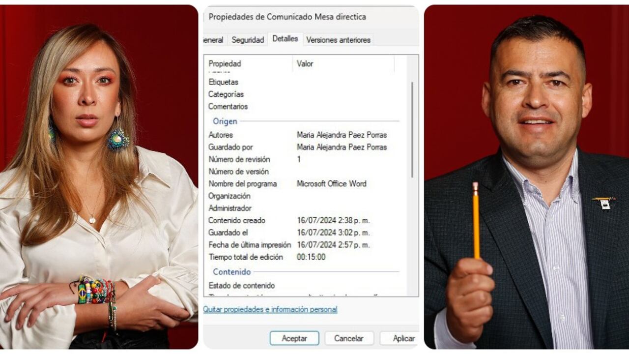 Katherine Miranda, Jaime Raúl Salamanca y la metadata que confirma que el comunicado falso de la U lo redactó una funcionaria del Ministerio de las TIC.