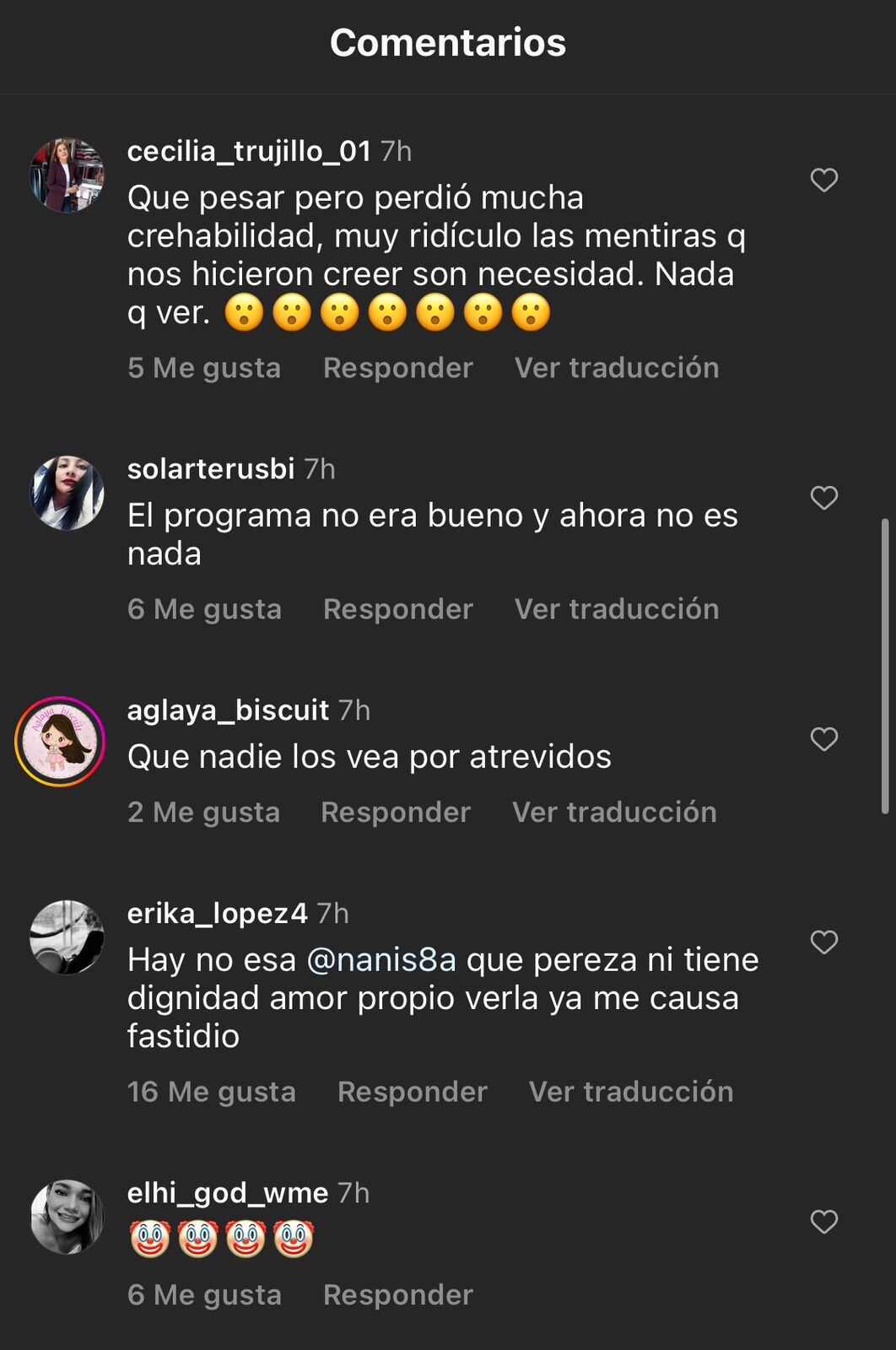 La cuenta de Instagram del programa de entretenimiento ha recibido cientos de comentarios de rechazo