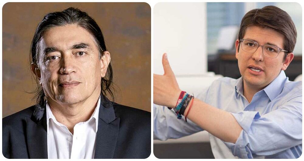 El senador Gustavo Bolívar y Miguel Uribe