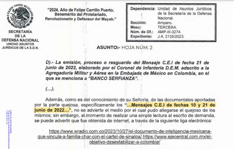 Acción de Amparo Serfinanza