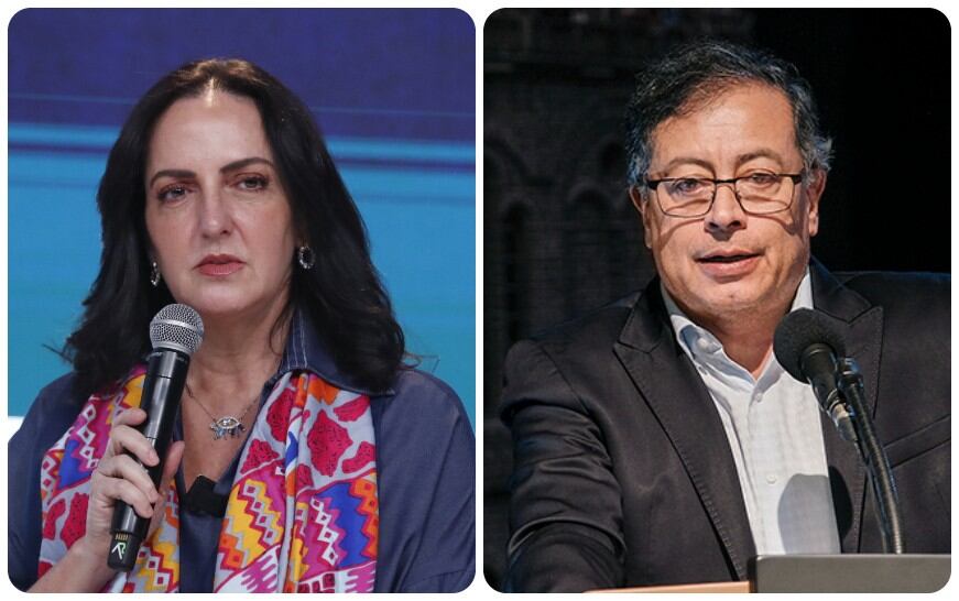 La senadora del Centro Democrático, María Fernanda Cabal, y el presidente de Colombia, Gustavo Petro.