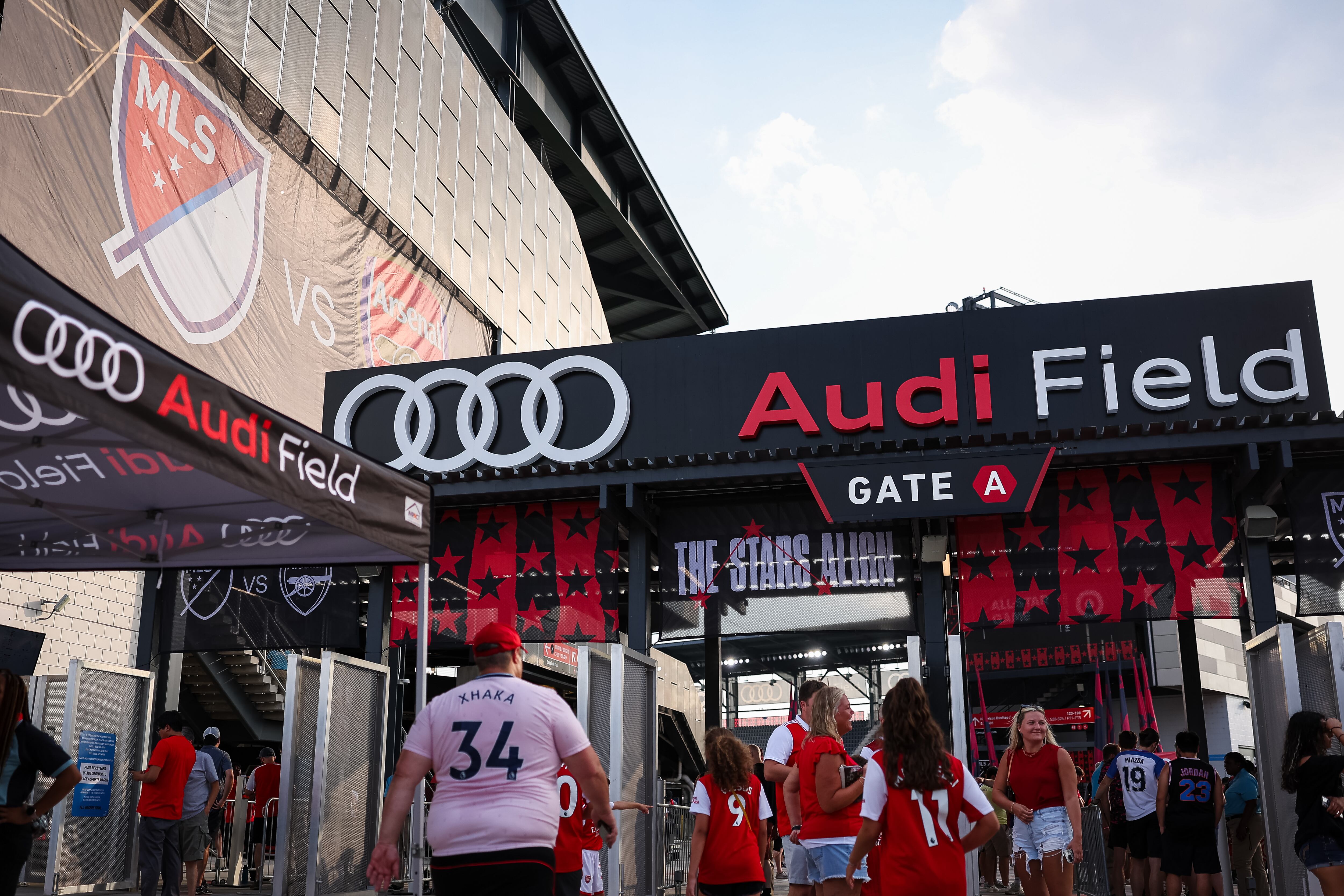 WASHINGTON, DC - JULY 19: A general view as fans enter the stadium before the MLS All-Star match between the MLS All-Stars and Arsenal at Audi Field in Washington, DC on July 19, 2023. (Photo by Scott Taetsch for The Washington Post via Getty Images)
