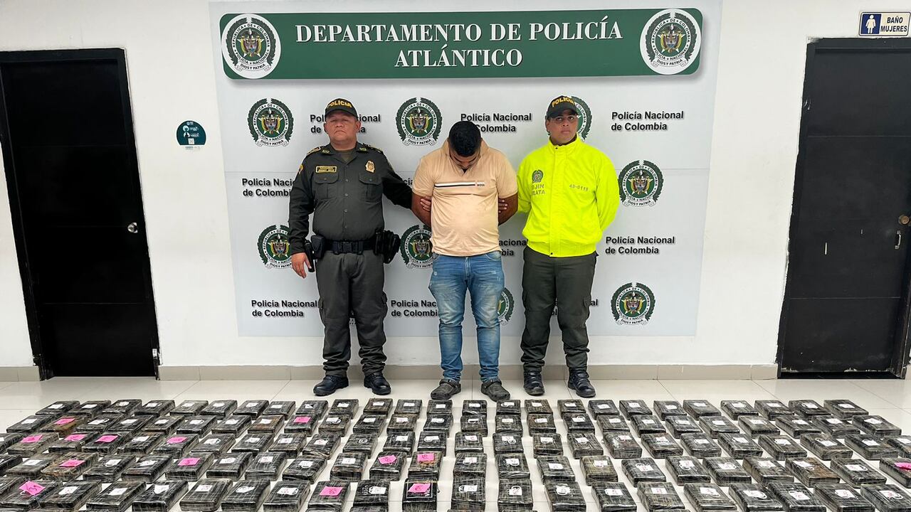 Hombre capturado por la Policía del Atlántico con droga.