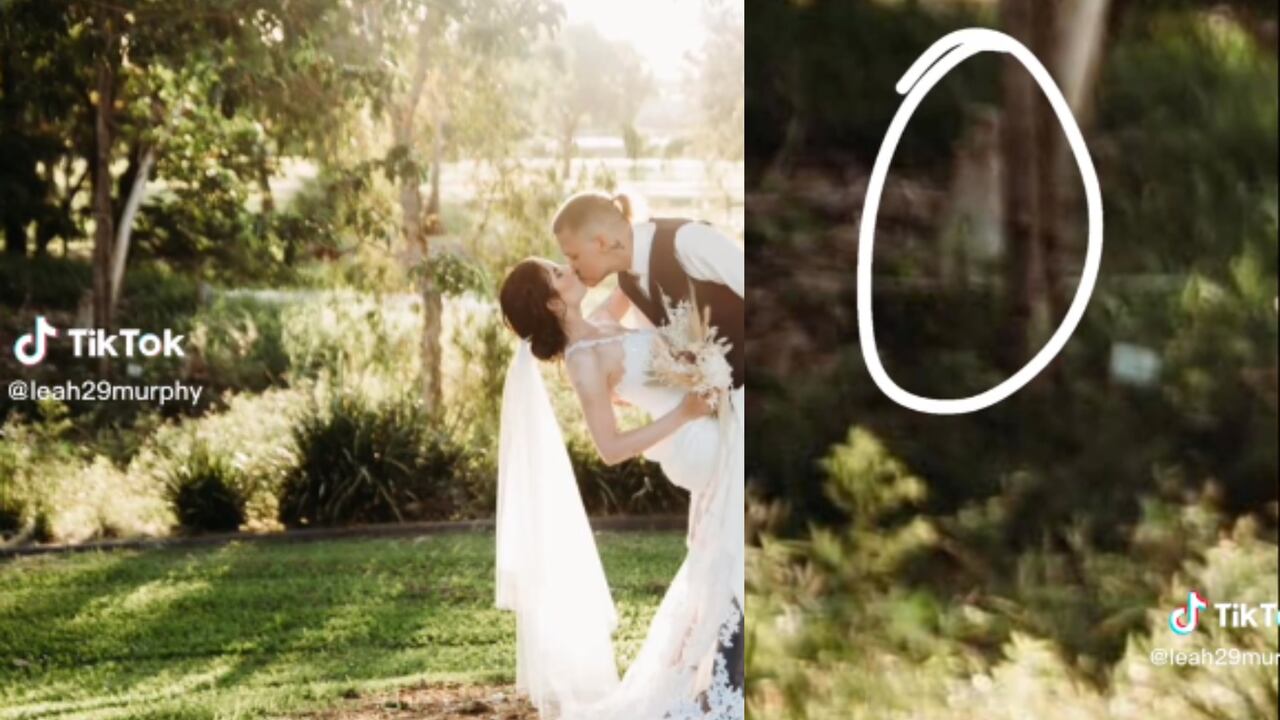 Imagen de la supuesta aparición de una pequeña durante la boda de sus padres.