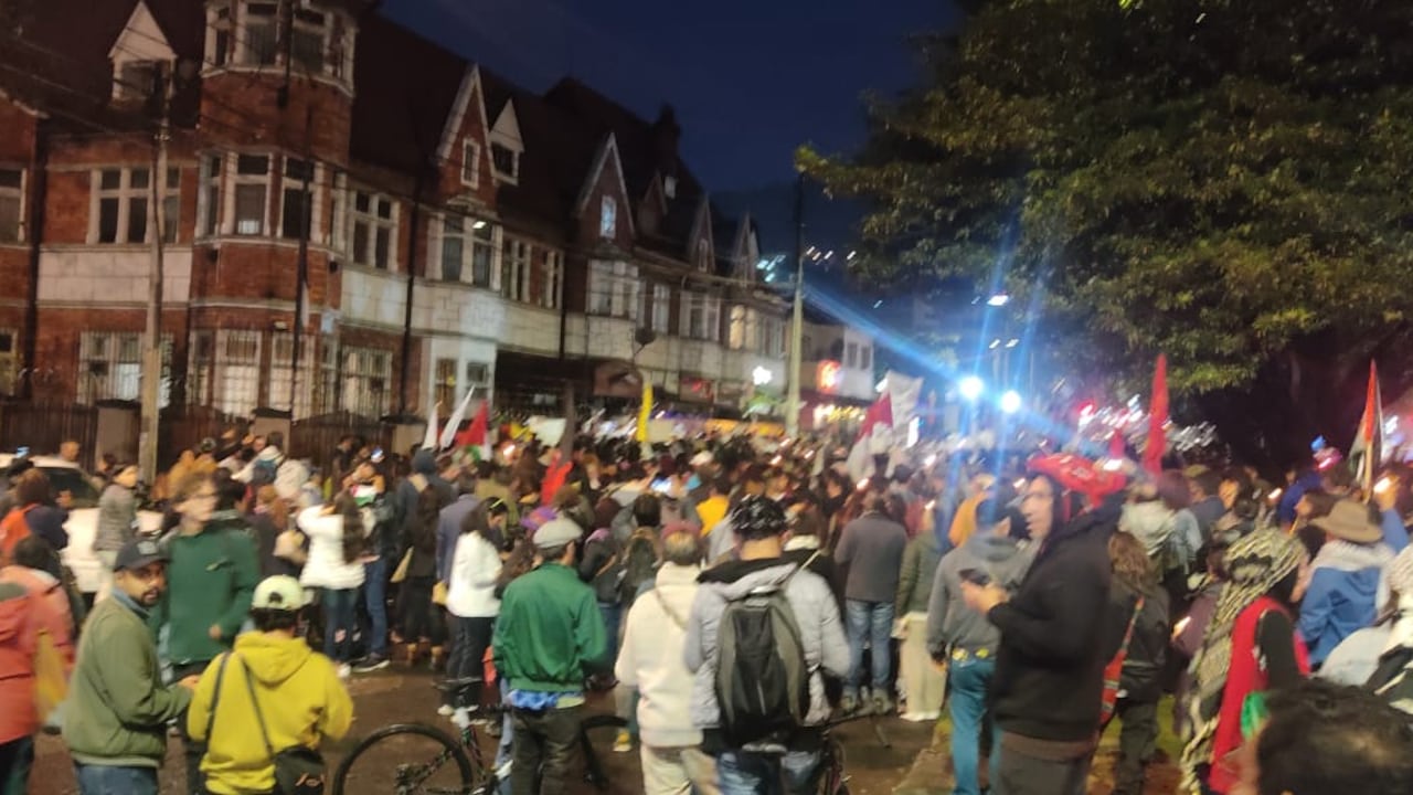 Plantón frente a la embajada Palestina en Bogotá.