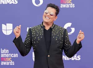 LAS VEGAS, NEVADA - APRIL 20: Carlos Vives dances on the red carpet as he attends the 2023 Latin American Music Awards at MGM Grand Garden Arena on April 20, 2023 in Las Vegas, Nevada. (Photo by Ethan Miller/Getty Images)