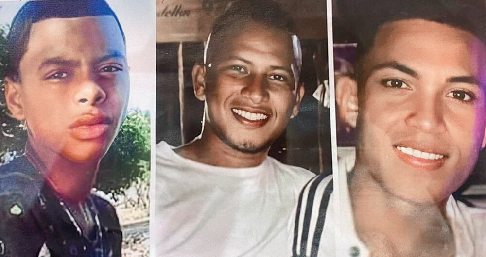 De izquierda a derecha: José Carlos Arévalo, Carlos Alberto Ibáñez y Jesús David Díaz. Las tres víctimas del presunto falso positivo.