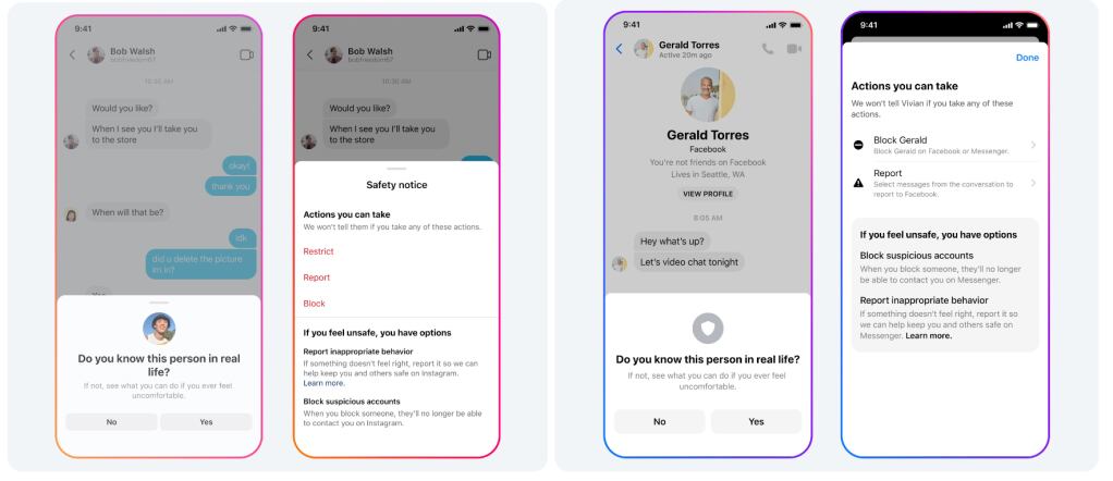 Instagram y Facebook lanzan nuevas medidas para bloquear a adultos que quieren contactar a menores de edad.