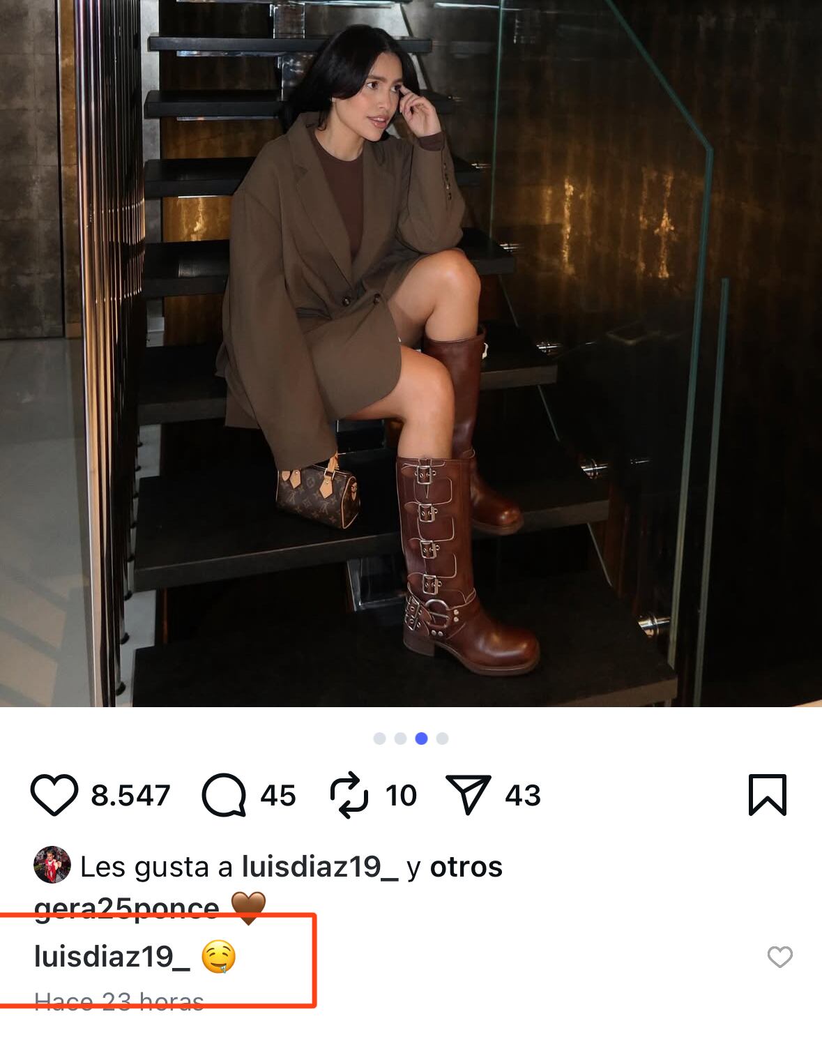 Así reaccionó Luis Díaz a la reciente fotografía que publicó su esposa.