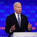 ATLANTA, GEORGIA - JUNE 27: U.S. President Joe Biden delivers remarks during the CNN Presidential Debate at the CNN Studios on June 27, 2024 in Atlanta, Georgia. President Biden and Republican presidential candidate, former U.S. President Donald Trump are facing off in the first presidential debate of the 2024 campaign. (Photo by Justin Sullivan/Getty Images)