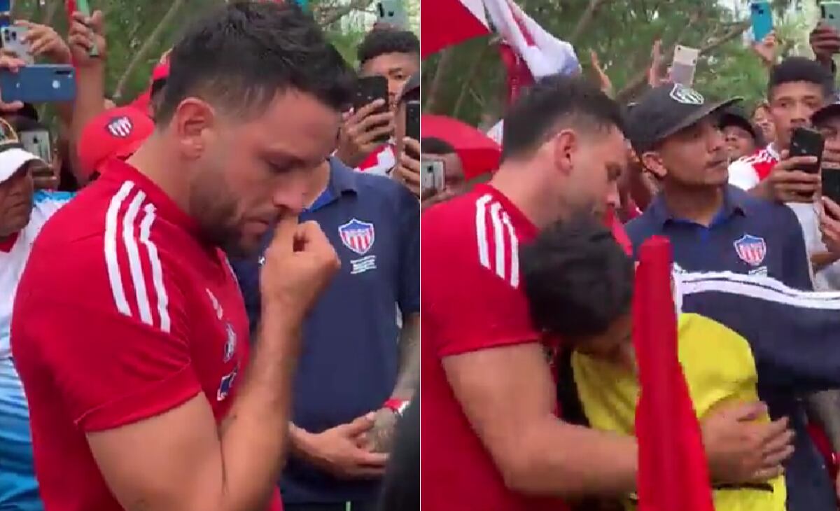 Sebastián Viera se despidió de los aficionados de Junior con lágrimas.