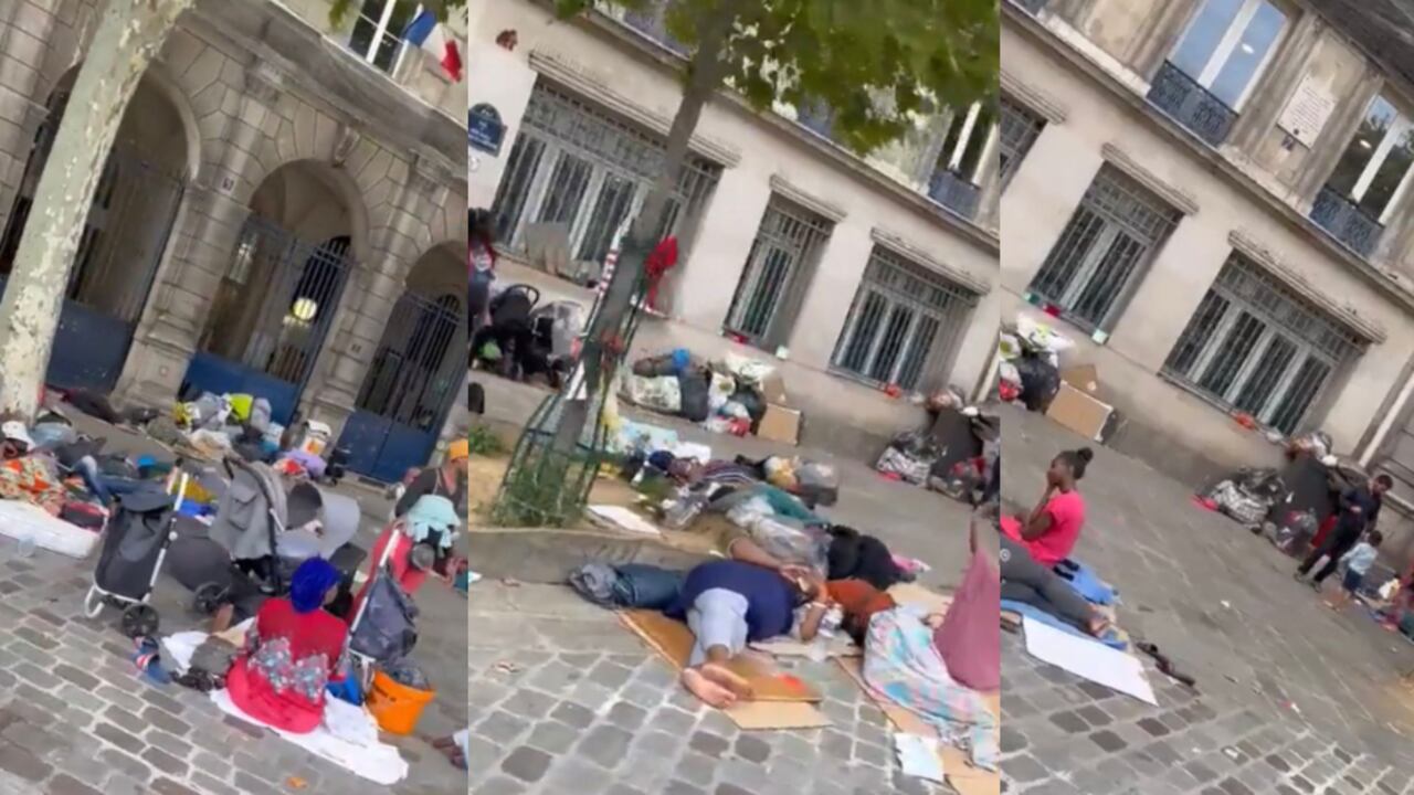 Migrantes en las calles de París.