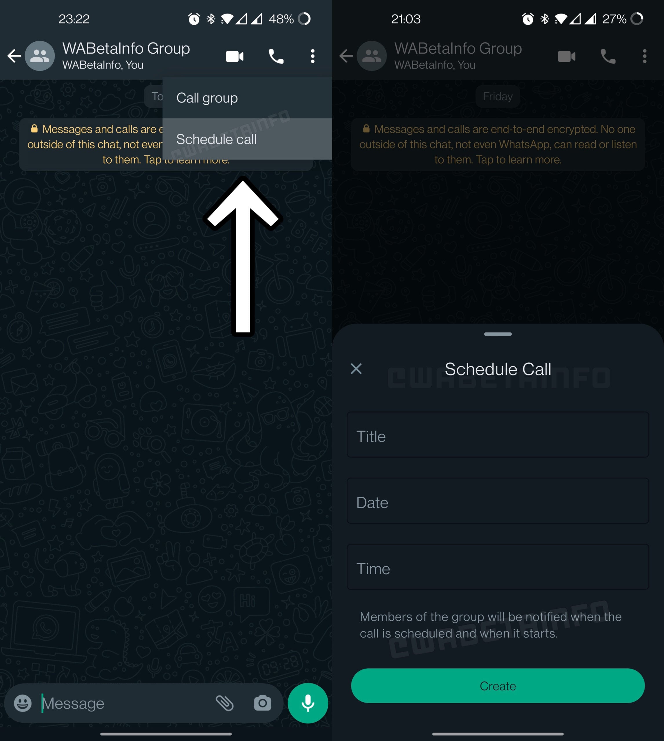 La función de programar llamadas en WhatsApp, aplicará para los grupos.