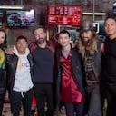 El Mindo y el elenco de La Liga de la Justicia.