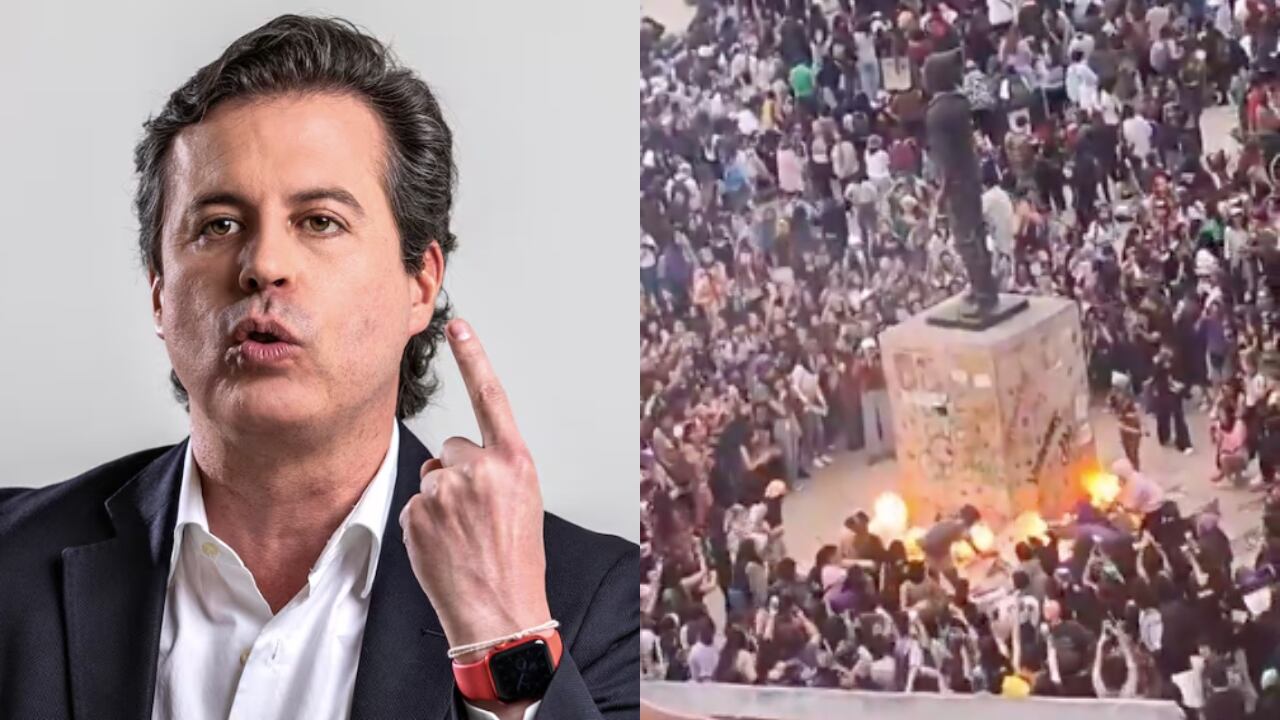 Juan Manuel Galán y el vandalismo en la estatua de Luis Carlos Galán.