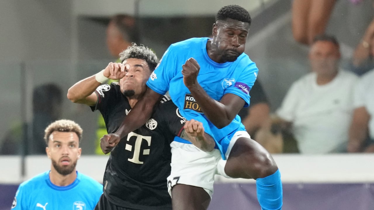 Luis Díaz en el partido de Bayern Múnich contra Pafos.