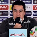 Efraín Juárez, técnico de Nacional, en la rueda de prensa previa a la final de vuelta con Tolima.