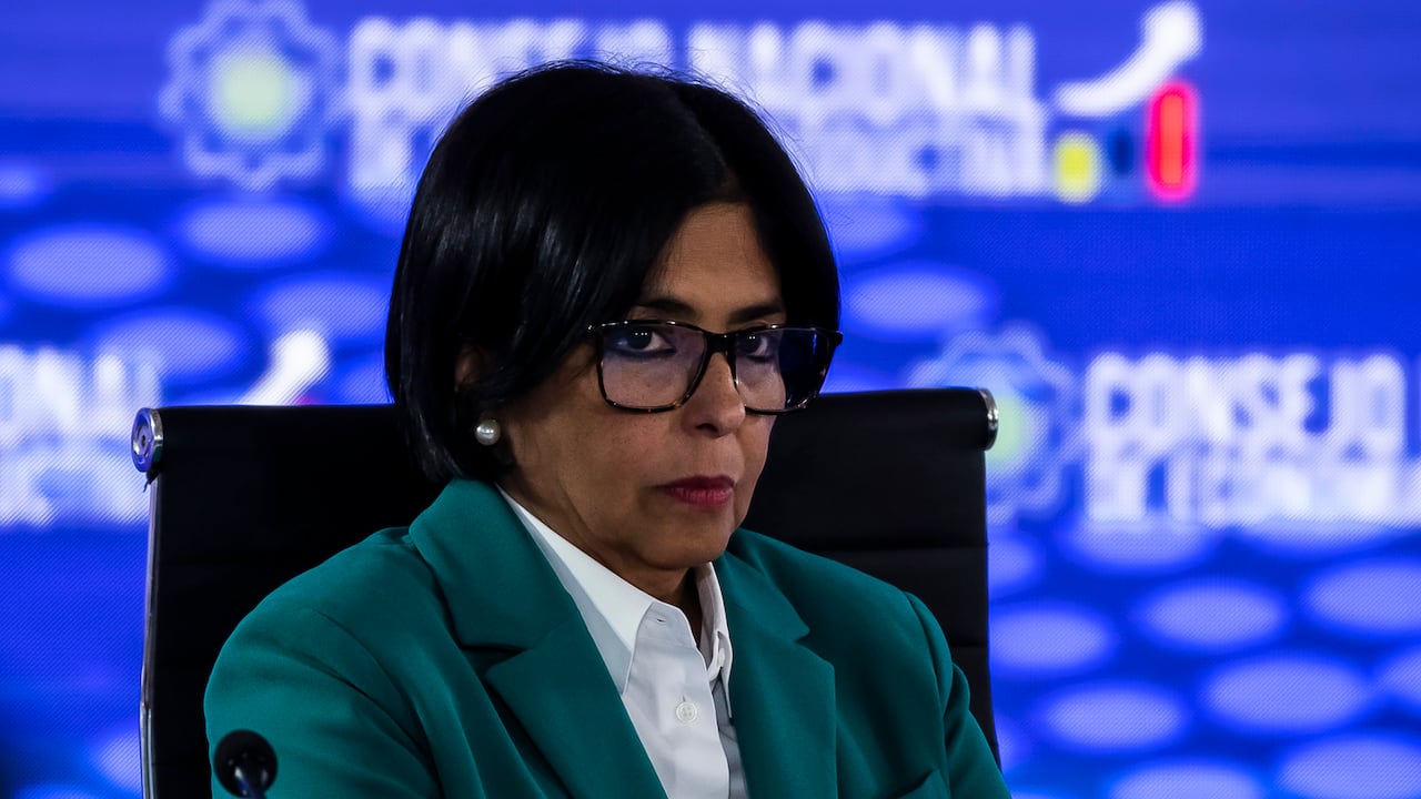 Delcy Rodríguez, vicepresidenta de Venezuela, el 21 de septiembre de 2023 en Caracas, Venezuela (Foto de Carlos Becerra/Getty Images)