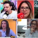 Imágenes de locutores y periodistas colombianos en momentos en que se registró el terremoto en Colombia, este 10 de agosto de 2026