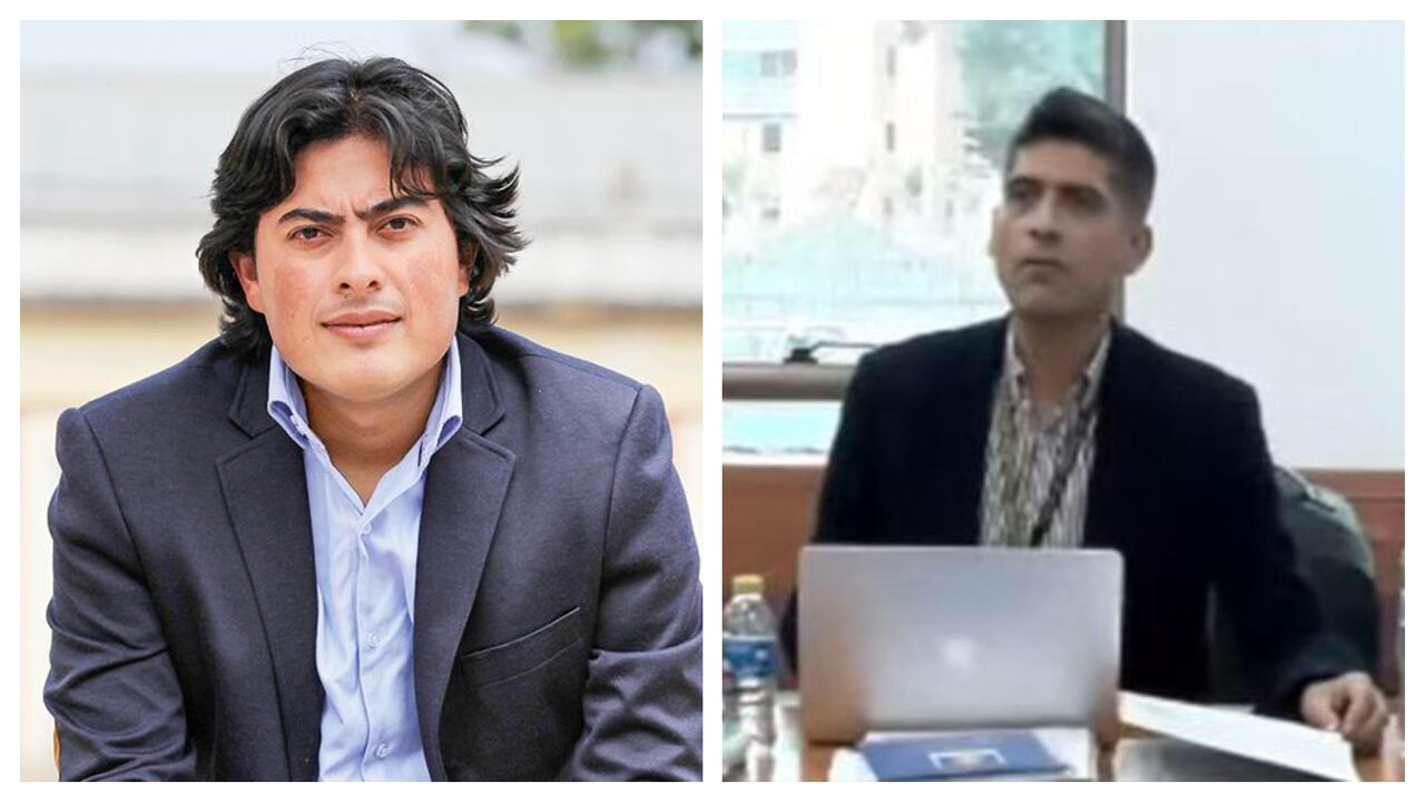 Nicolás Petro y el fiscal Mario Burgos.