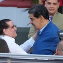 Venezuelan President Maduro, right, receives Alex Saab at Miraflores presidential palace in Caracas, Venezuela, Wednesday, Dec. 20, 2023. The United States freed Saab, who was arrested on a U.S. warrant for money laundering in 2020, in exchange for the release of 10 Americans imprisoned in Venezuela, U.S. officials said Wednesday. (AP Photo/Matias Delacroix)