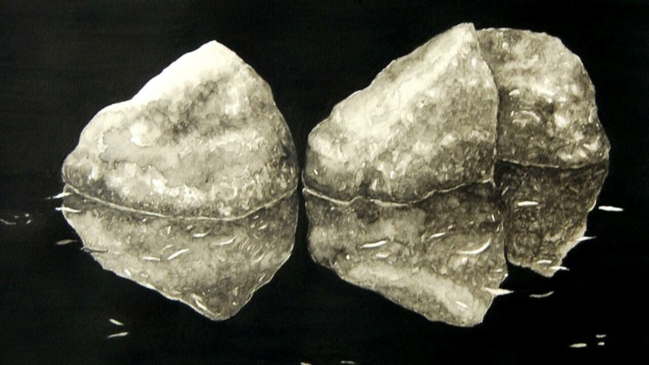 Mariana Varela AGUAS MANSAS / Rocas, 2014 Acuarela/papel. Cortesía de la galería Plecto.