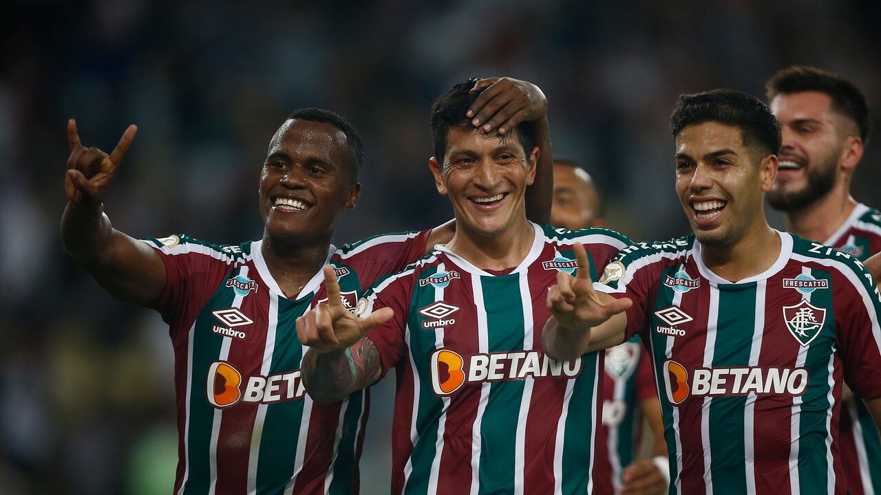 Jhon Arias y Germán Cano, jugadores de Fluminense.