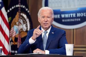 President Joe Biden speaks in the South Court Auditorium on the White House complex in Washington, Tuesday, Sept. 3, 2024, to kickoff the Investing in America event. (AP Photo/Susan Walsh)