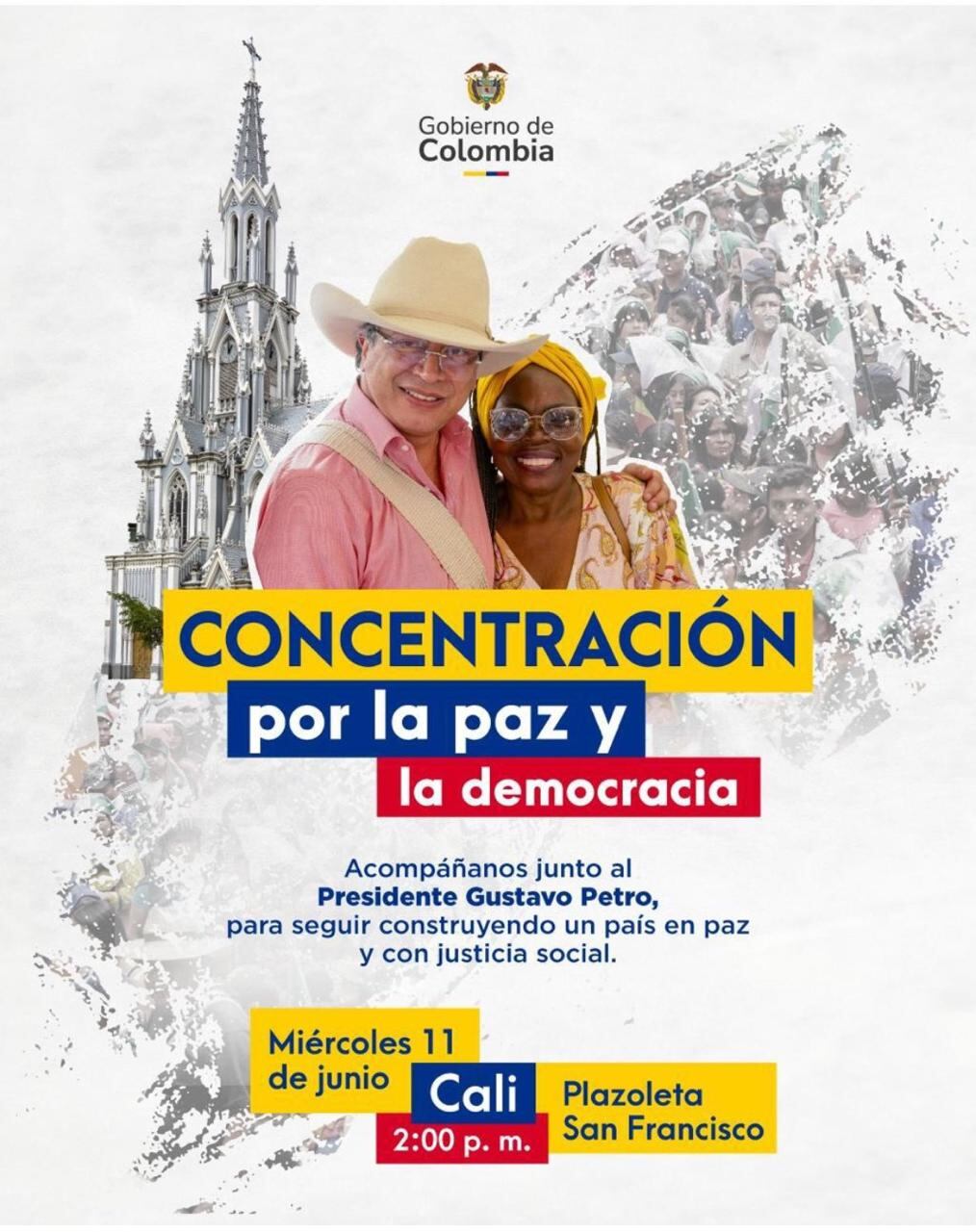 Convocatoria del Gobierno Nacional a las marchas de Cali.