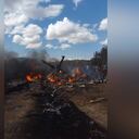 El helicóptero se accidentó en zona rural de Barquisimeto, Venezuela. Foto: Twitter @luisjonasreyes.