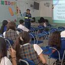 Las capacitaciones de patrullas escolares empezaron en el Colegio Nuestra Señora de Fátima de Pereira, con aproximadamente 15 alumnos de grados 10 y 11
