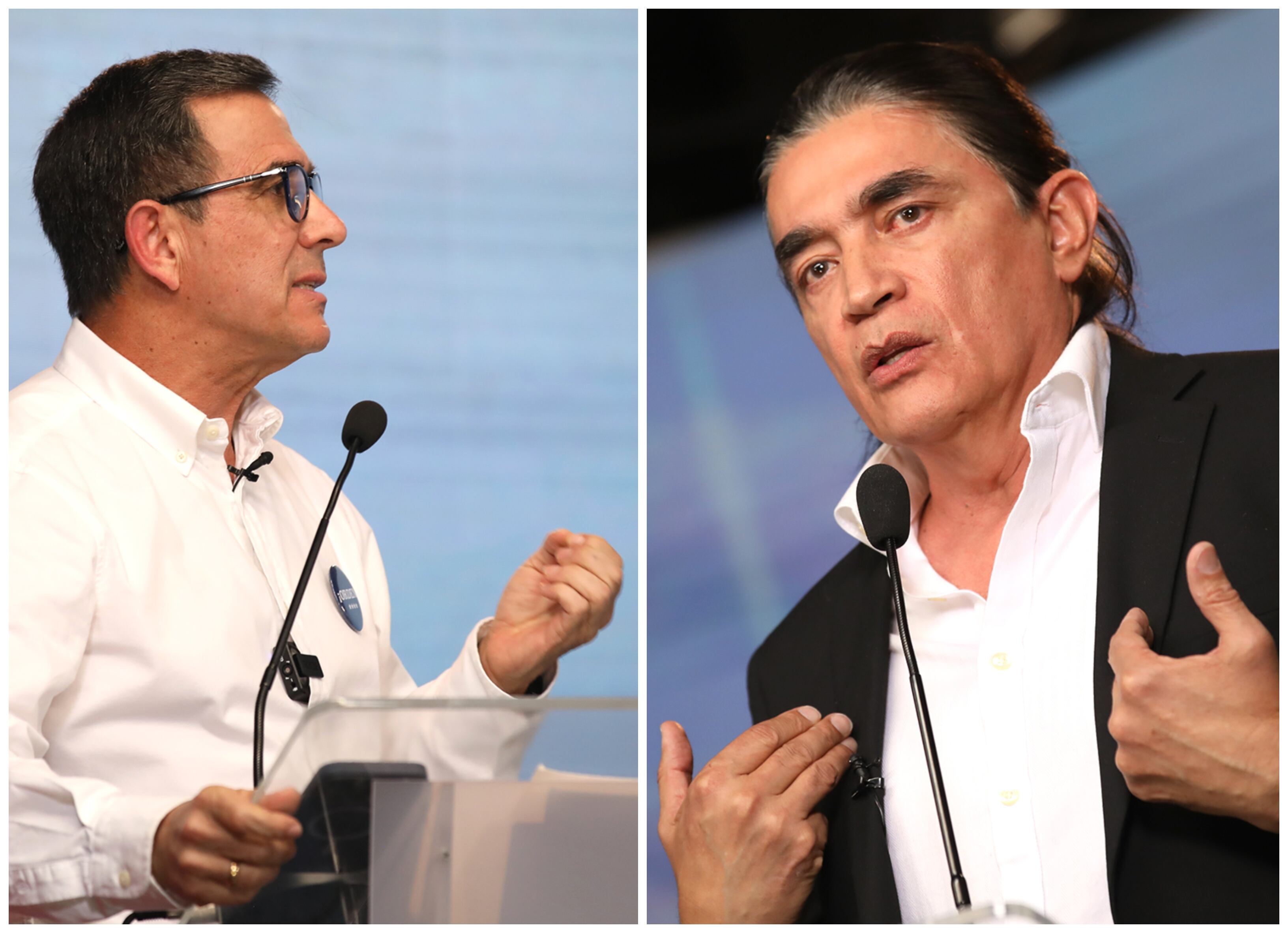 General (r) Vargas y Gustavo Bolívar, candidatos a la Alcaldía de Bogotá.