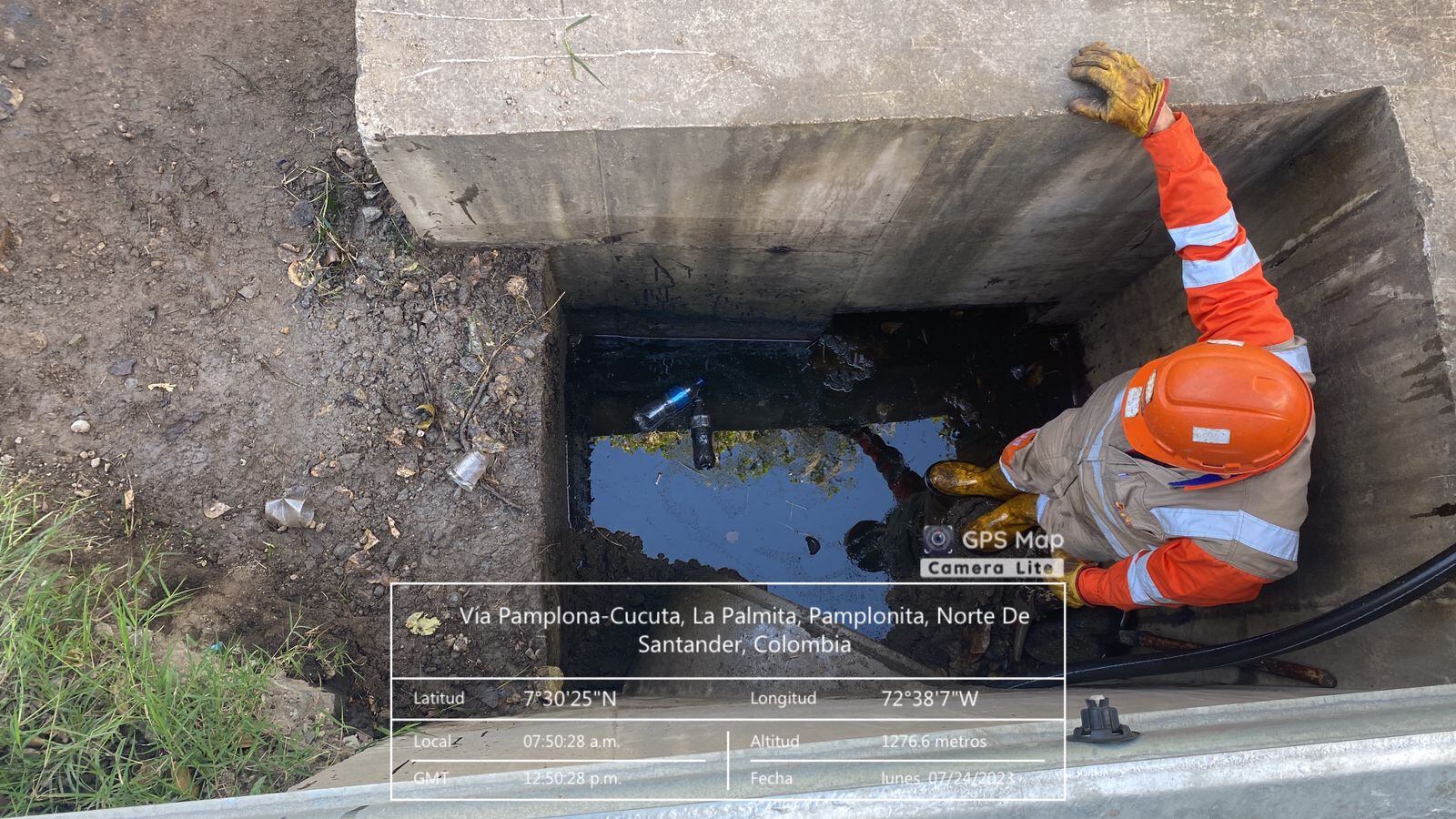 Este es el lugar donde cayó el aceite vegetal.