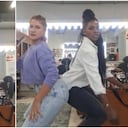 Caterine Ibargüen y Vicky Berrio bailando