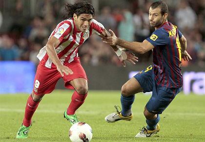 Falcao García y Javier Mascherano se enfrentaron mientras ambos permanecían en La Liga de España.