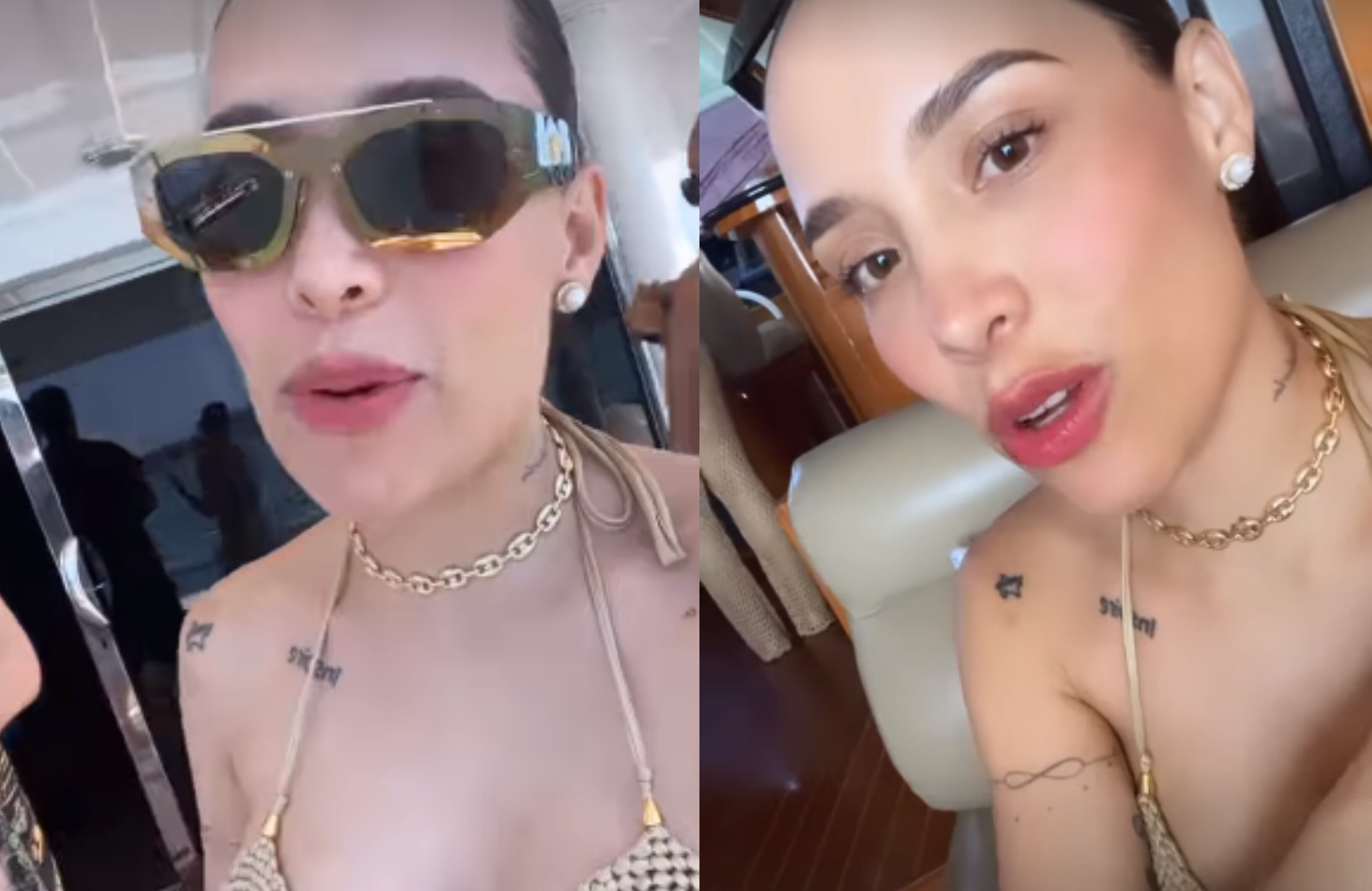 Luisa Fernanda W está de vacaciones y, a pesar de estar lactando, no se ha negado sus traguitos.