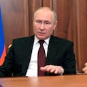 FILE - Russian President Vladimir Putin addresses the nation in the Kremlin in Moscow, Russia, Monday, Feb. 21, 2022. The Kremlin has denied plans to invade Ukraine, something the West fears due to a massive buildup of Russian troops along Ukraine’s borders. Russian officials point fingers at Kyiv instead, saying it has massed its own troops and could try to retake the rebel-held areas by force, which the Ukraine government denies. (Alexei Nikolsky/Sputnik/Kremlin Pool Photo via AP, File)