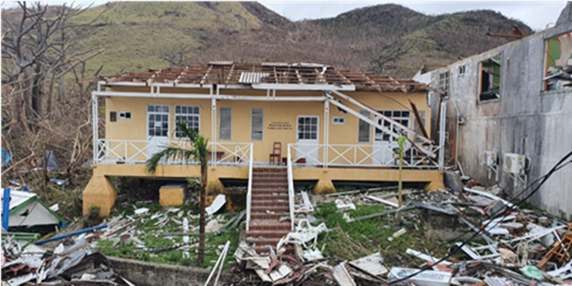 El Palacio de Justicia de Providencia quedó totalmente destruido tras el paso del Huracán Iota.