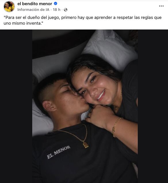 La más reciente publicación del criminal alias Bendito Menor.