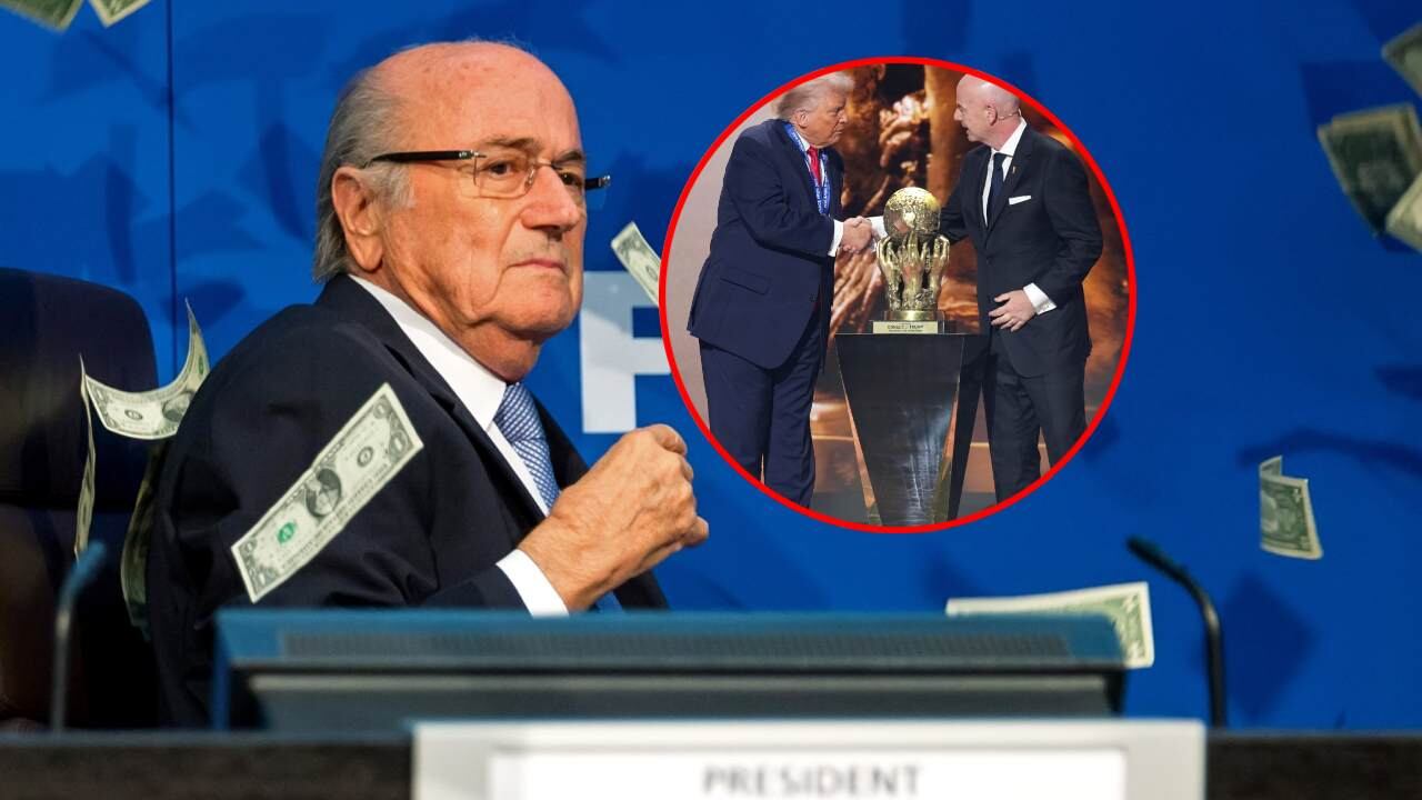 Joseph Blatter, Donald Trump y Gianni Infantino.