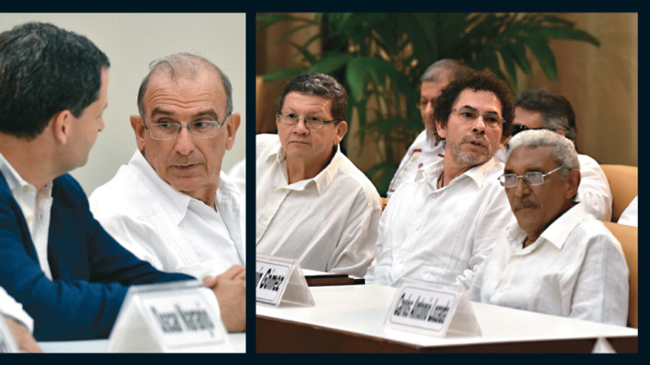 La distribución del salón de protocolo del laguito, en La Habana, reflejaba la distancia que ha separado a las FARC y al gobierno en estos últimos años de conflicto.