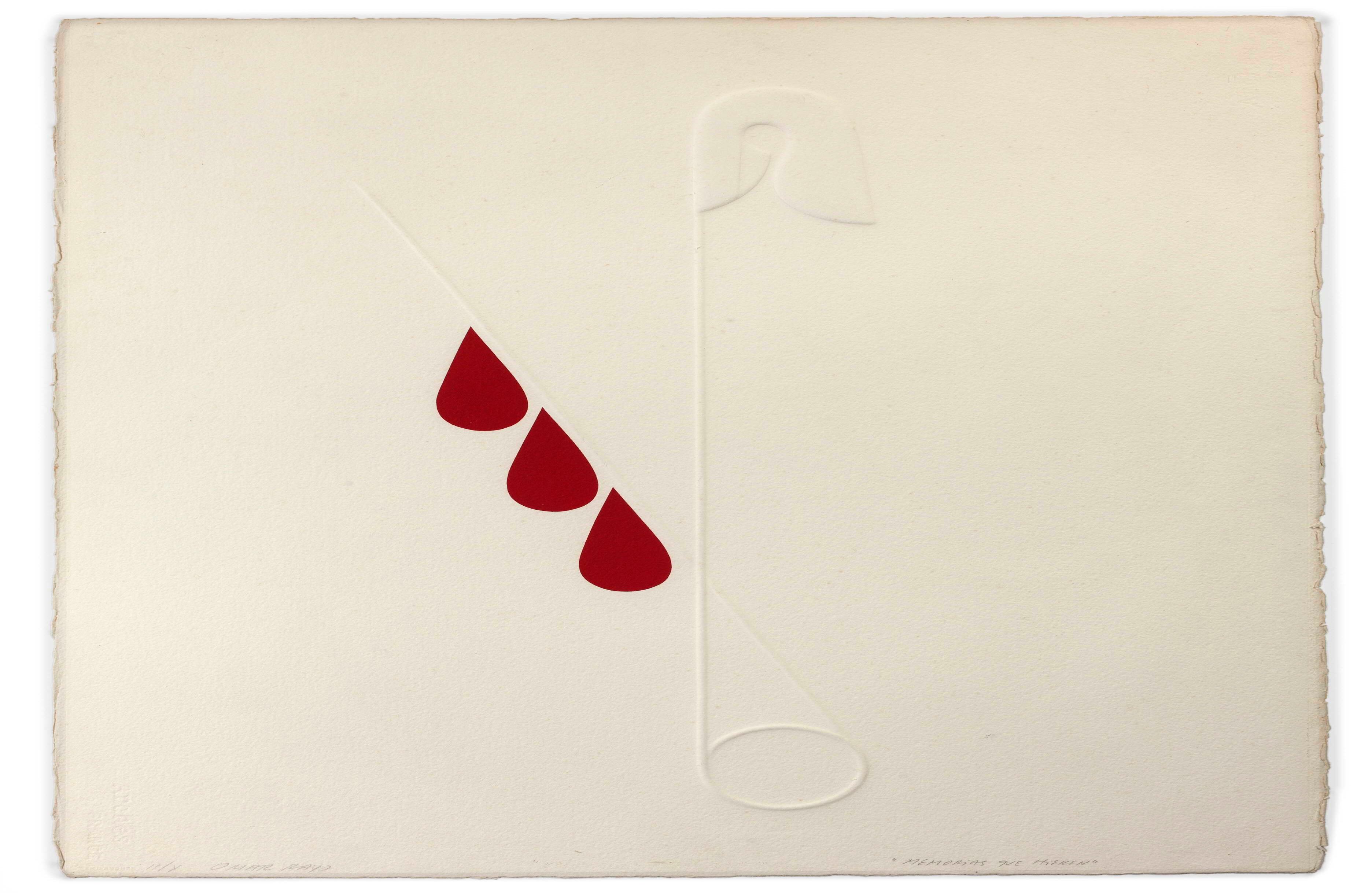 Omar Rayo - Memorias que hieren - Intaglio y acrílico sobre papel. Sin fecha.