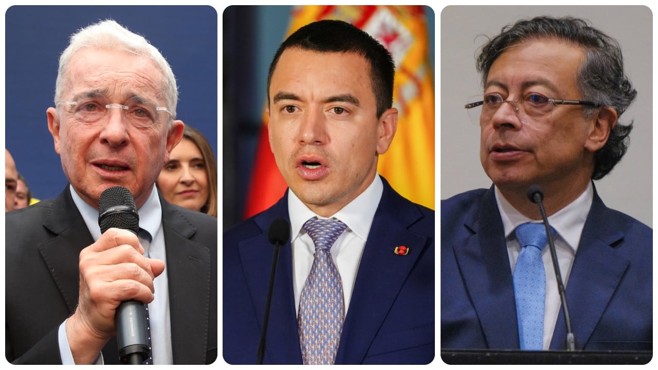 Álvaro Uribe, Daniel Noboa y Gustavo Petro