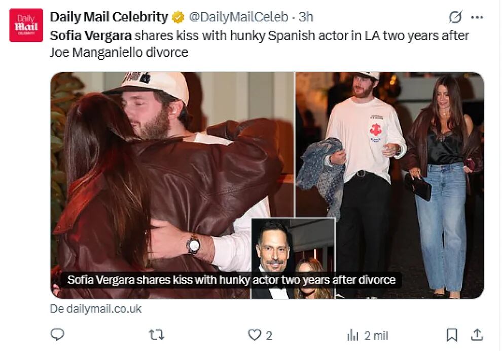 Sofía Vergara es vista en actitud cariñosa con Manuel Vega