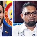 El presidente electo de Colombia, Abelardo de la Espriella, el mandatario de Guyana Mohamed Irfaan Ali.
