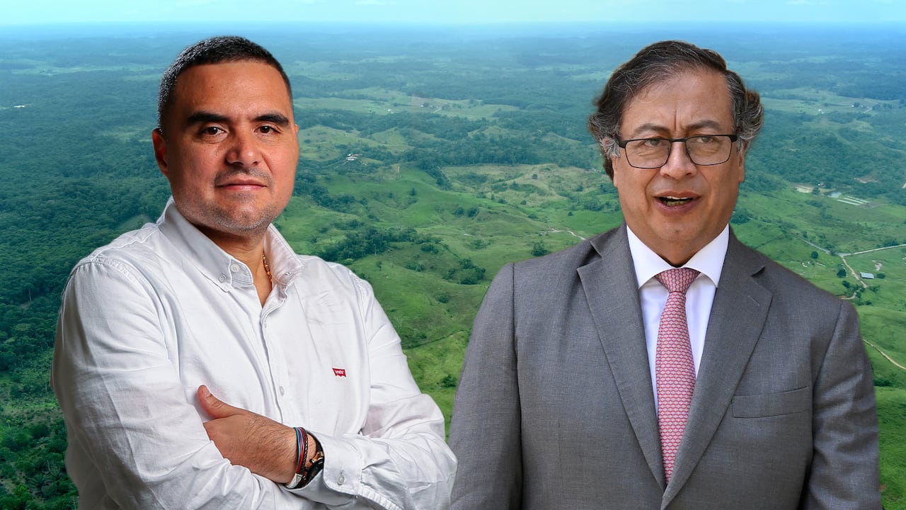 Luis Fernando Ruíz, gobernador del Caquetá, y el presidente Gustavo Petro.