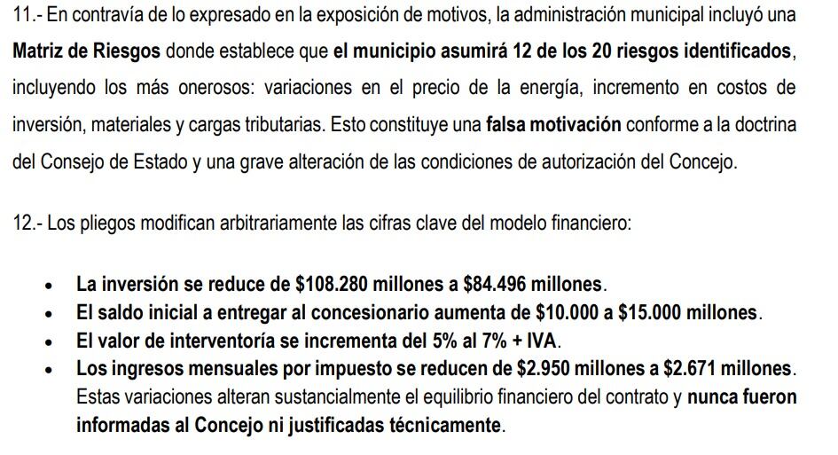 La denuncia penal advierte diferentes escenarios en los que la licitación no genera beneficios al municipio.