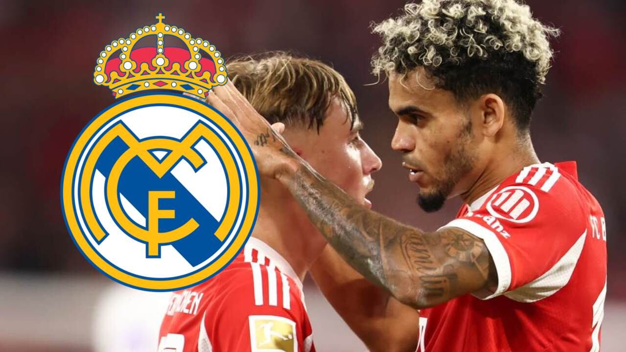 Luis Díaz celebra con Lennart Karl.