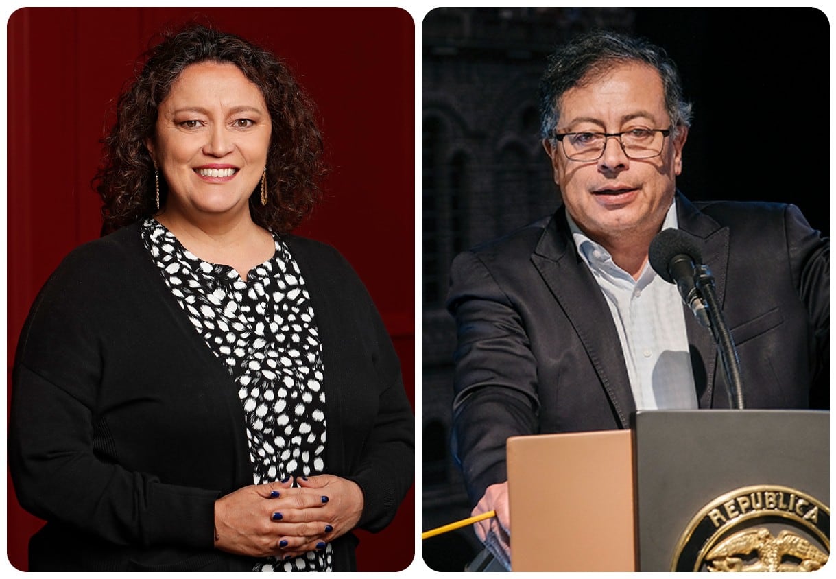 La senadora del Partido Verde, Angélica Lozano, y el presidente de Colombia, Gustavo Petro.
